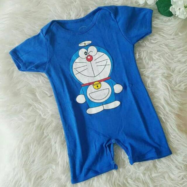 Romper doraemon/ Fashion anak bayi laki laki baju romper bayi lucu baju kodok bayi