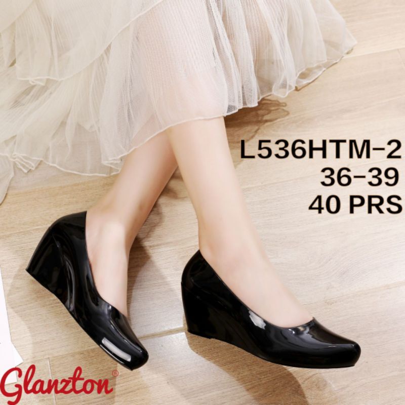 12.12 Birthday Sale L536 Sepatu Jelly Wedges Glanzton Import (Glossy)