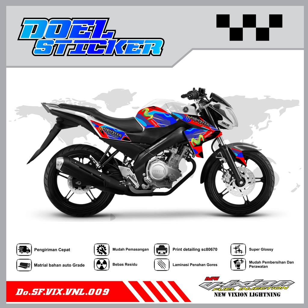 STICKER STRIPING VIXION NVL - STICKER STRIPING LIST VARIASI HOLOGRAM , CROME VIXION NVL 2013-2014 DOEL 009