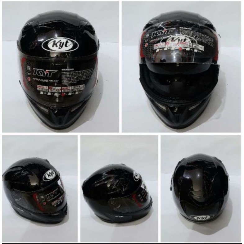 KYT HELM K2R SOLID BLACK GLOSSY ORIGINAL KYT