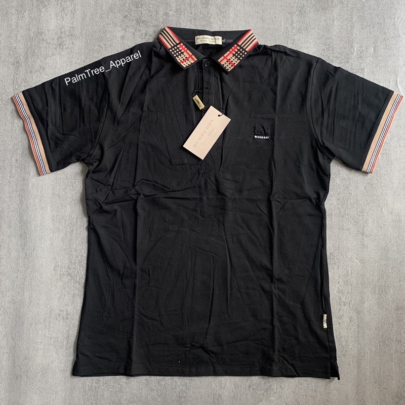 Kaos Polo Pria Burberry Kerah Check