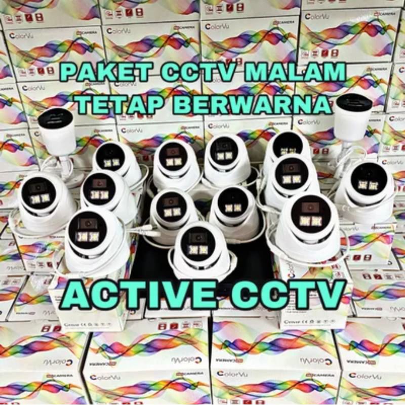 paket kamera cctv 5mp color vu 15 camera komplit siap pasang colorvu colour malam bisa berwarna 16ch