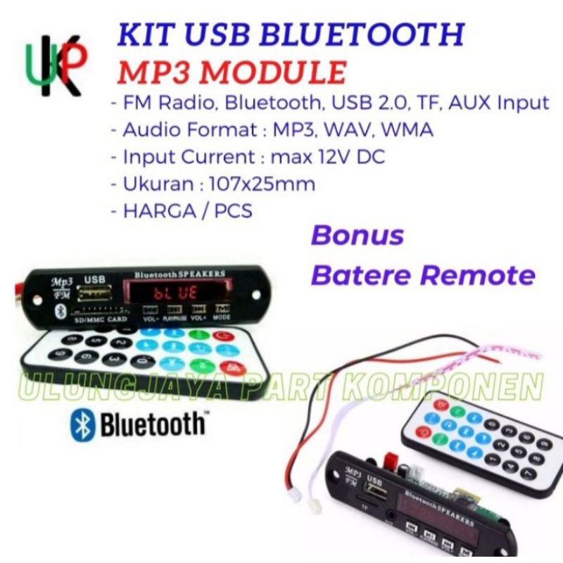 kit module mp3 bluetooth+remote+baterai