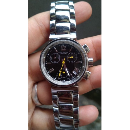 jam tangan louis vuitton chronograp quartz non original second bekas
