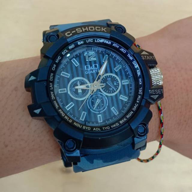 Jam Tangan Pria Sporty C-Shock Analog  Crono Hiasan