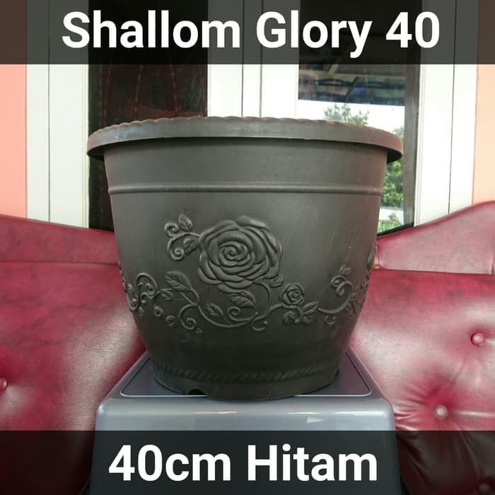 Pot Shallom Glory 40 Motif Hitam, Diameter 40cm/40 cm