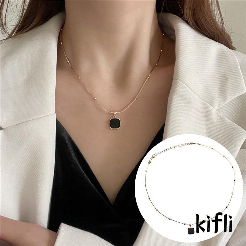 Kalung Wanita,Dengan Liontin Bentuk Persegi Geometris,Untuk Wanita