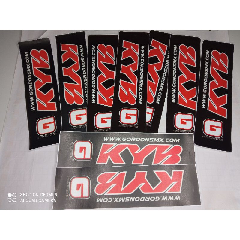 sticker KYB GORDON shock breaker depan