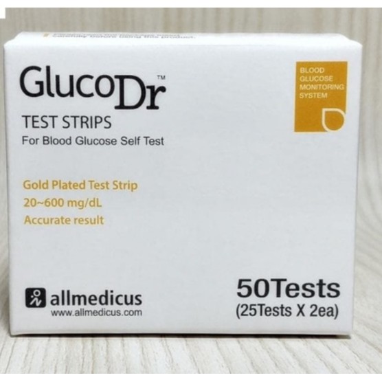 Strip Gula Darah Gluco Dr Biosensor Isi 25 dan 50 Pc Refil Cek Glukosa