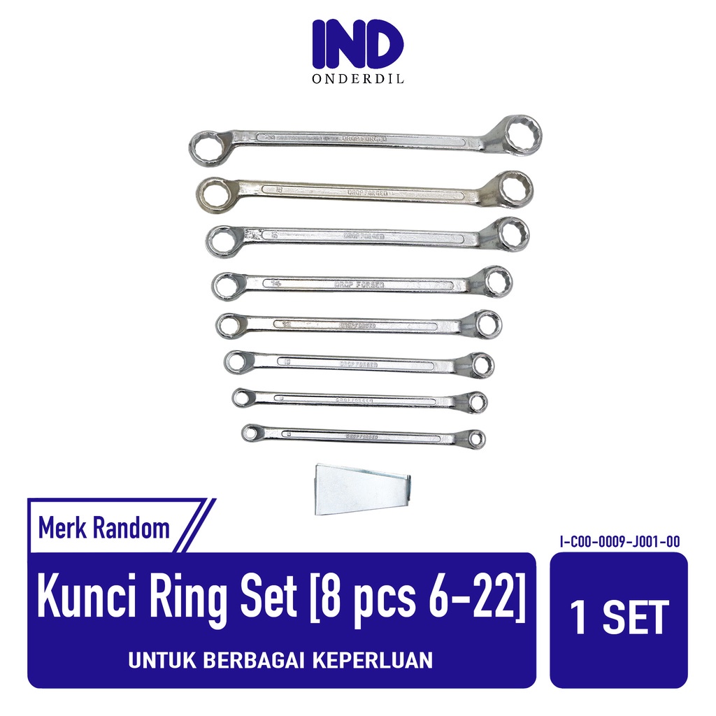 Kunci-Alat-Perkakas-Petukangan Pas Ring  Set 8 Pcs-Biji 6-22 6-7-8-9-10-11-12-13-14-15-16-17-18-19-20-22