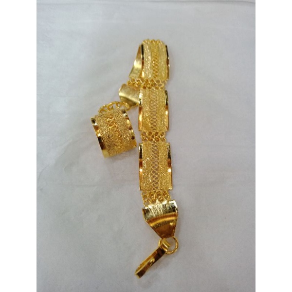 gelang set cincin lapis emas khas aceh