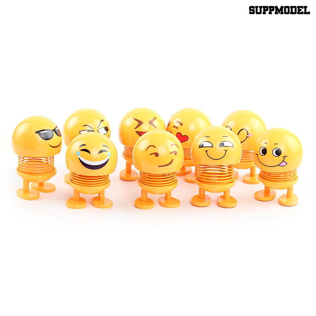 Suppmodel Boneka Pegas Smiley Face Kepala Bergoyang Untuk Dashboard Mobil