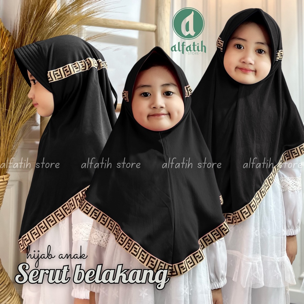 murah jilbab anak serut belakang / hijab instan anak / jilbab anak instan serut / jilbab anak perempuan usia 4-8 tahun untuk anak tk-sd Jilbab Serut Jokowi Adiba Instan