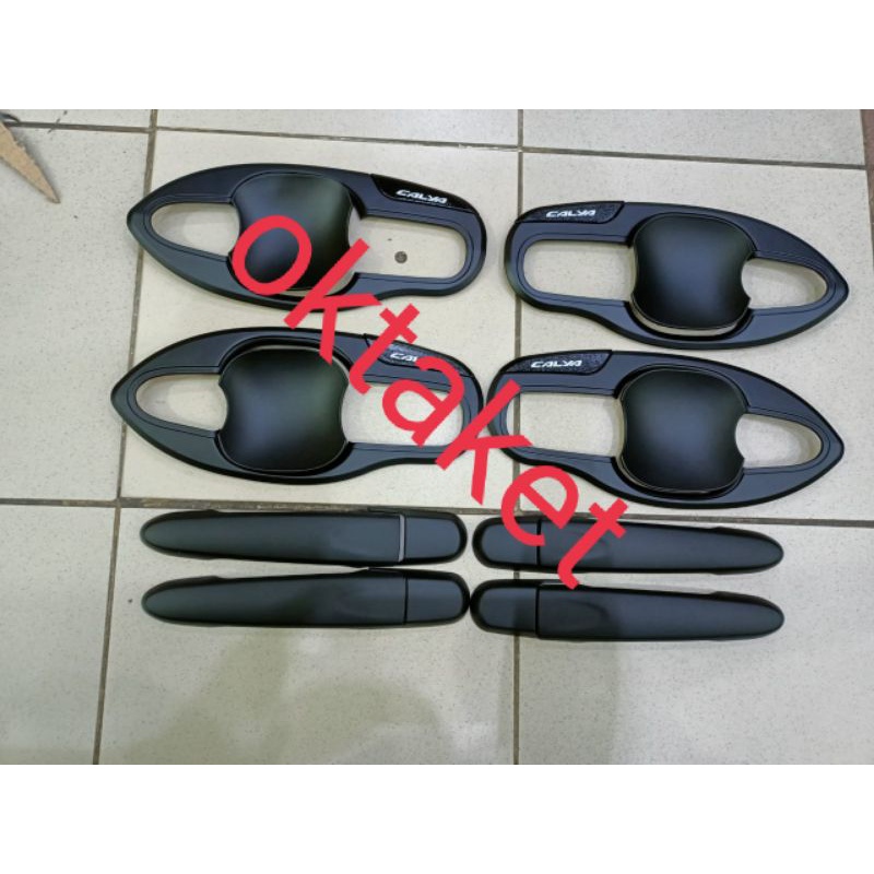 Paket outer dan handle pegangan pintu Calya/ Sigra hitam