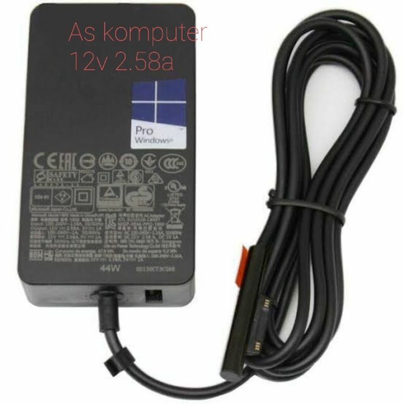 Adaptor Charger Microsoft Surface Pro 3 4 5 6 7 X GO Boox 1 2 Laptop 1 2 3 12V 2.58A 44W