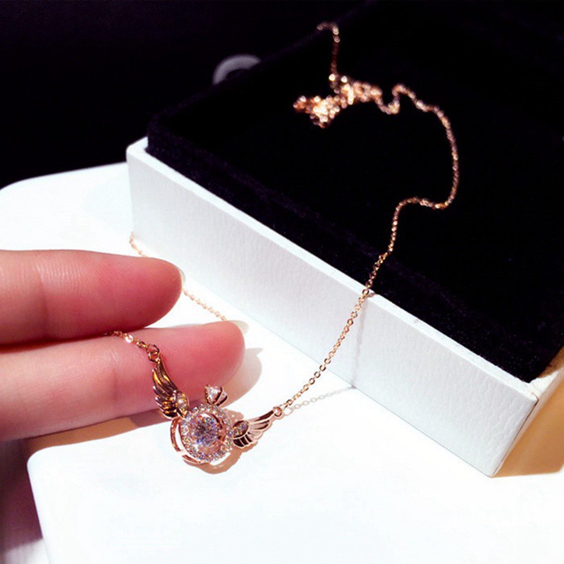 New Fashion Angel Wing Pendant Choker Necklace Eco Friendly Material Alloy Beads Boho Chain Necklace Collier Women Jewelry Gifts|Chain Necklaces