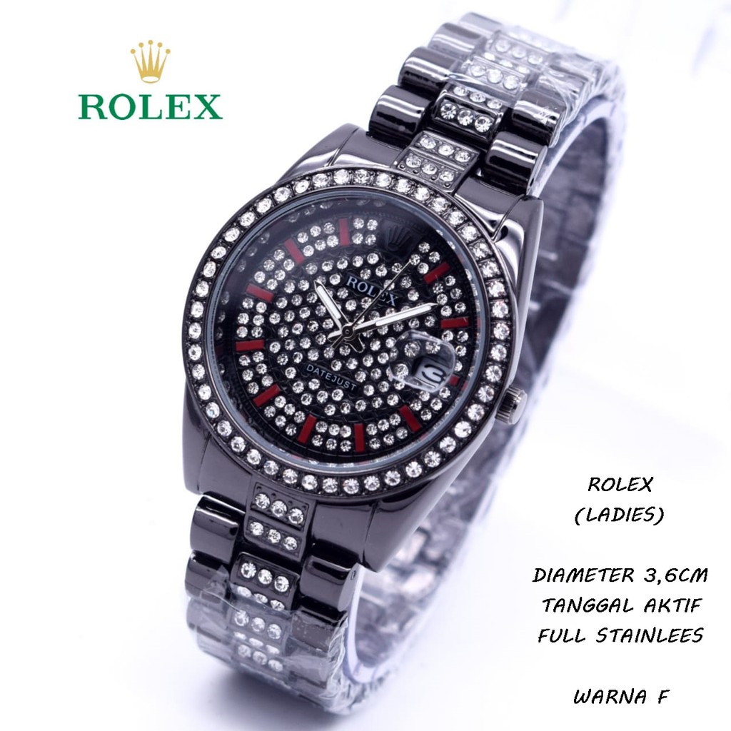 JAM TANGAN WANITA ROLEX RANTAI DIAMOND TANGGAL AKTIF