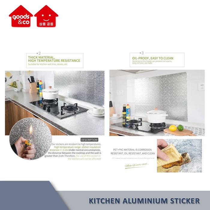 Sticker Dinding Dapur Aluminium Foil Anti Minyak Anti Air Anti Lembab