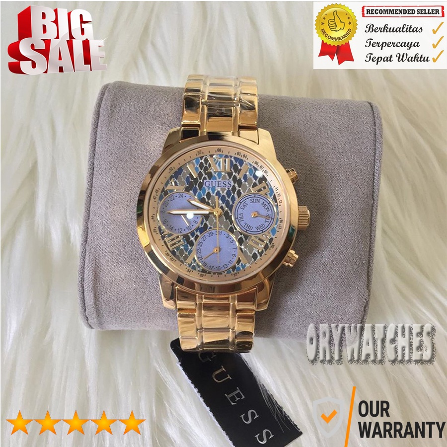 Extra Hemat Jam Tangan Guess W0448L7 Baterai Strap Stainless Gold Jam Tangan Wanita Import Edisi Ter