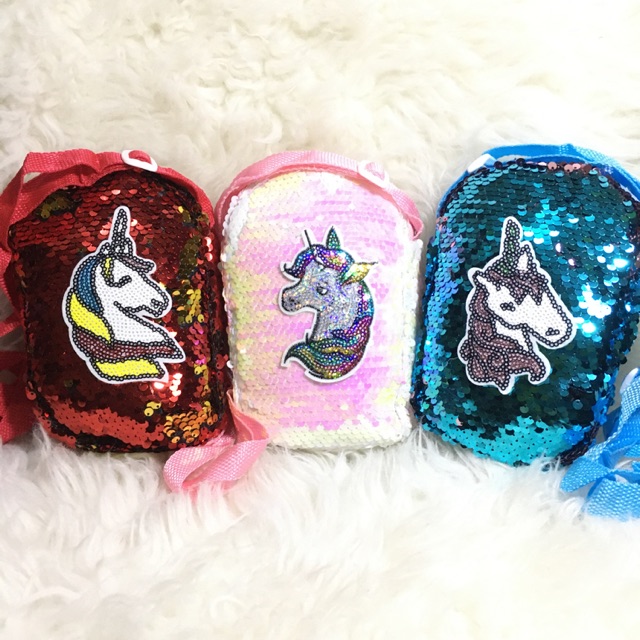 TB07 Tas Bulu Selempang Sequin Unicorn/LOL 10x3x15cm