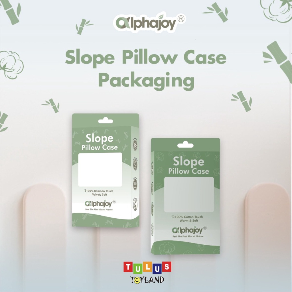 Sarung Bantal Alphajoy SLOPE Pillow Case Bamboo Organic Cotton Premium Jacquard Wedge Pillowcase Anak Bayi anti alergi halus lembut