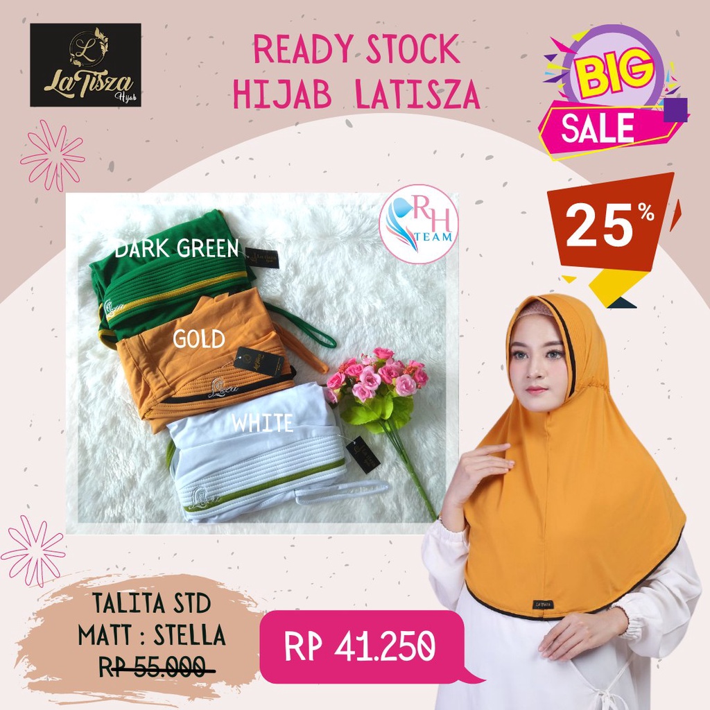 Talitha Bergo by La Tisza Hijab Hijab Tali Jilbab Tali Kerut Serut Jilbab Harian Jilbab Instan