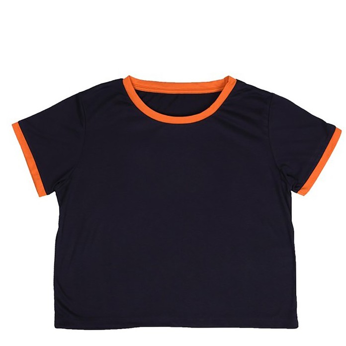 KAOS POLOS RINGER TEE | Navy - Orange | CROP TOP