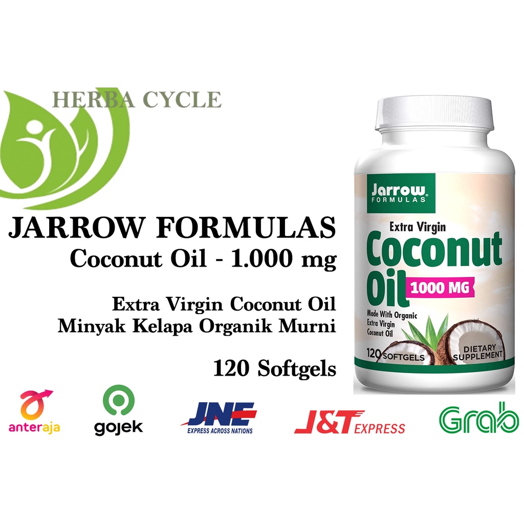 Jarrow Formula Coconut Oil Extra Virgin 1000 mg (120 Soft) Jarrow VCO Jarrow Coconut Oil USA