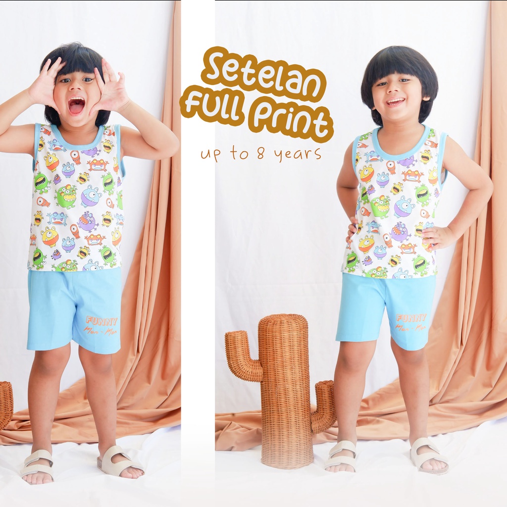 GUMKIDS KAOS FULL PRINT ANAK / SETELAN SINGLET ANAK / PRINTED KIDS TEES / BAJU SANTAI ANAK / BAJU ANAK TANGAN BUNTUNG