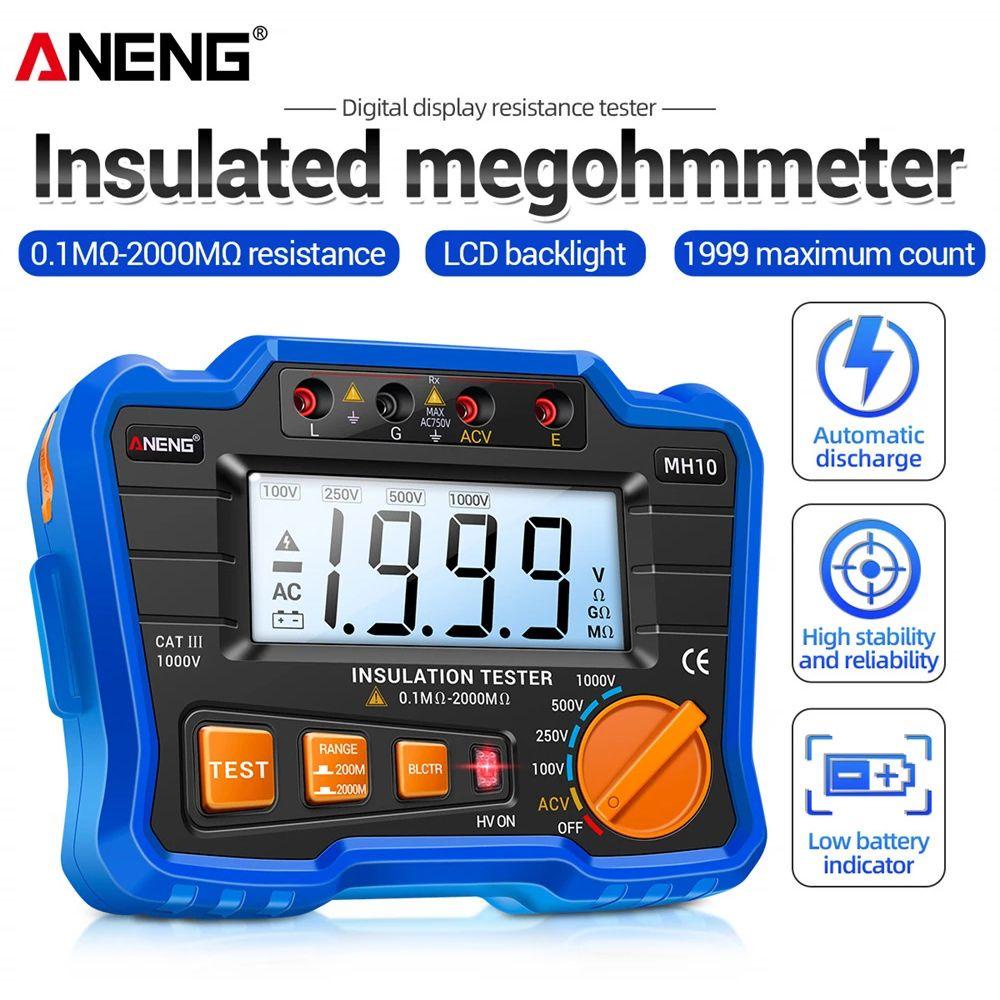 Solighter Digital Megohmmeter Meter Presisi Tinggi Earth Resistance Meter Tester Alat Tester Kabel Voltmeter