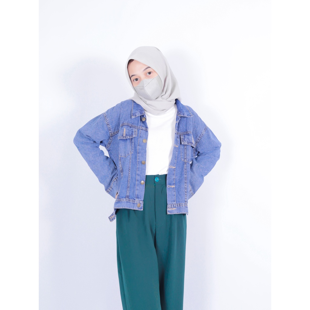 JAKET JEANS VALLERY WANITA MOTIF FLOWER bordir - korean style / jaket kekinian
