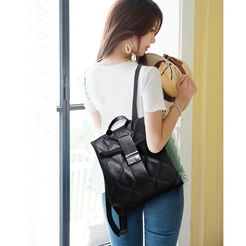 W04V Tas Ransel Backpack Gendong Branded Batam Multifungsi kulit Wanita Cewek Remaja Dewasa Kanvas S