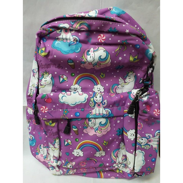 Tas ransel motif unicorn rainbow / Tas sekolah anak / Ransel multifungsi / Unicorn backpack / Tas se