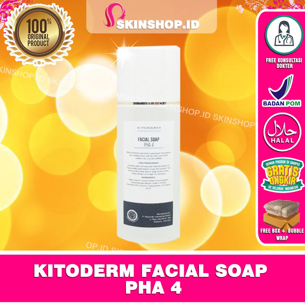 Kitoderm Facial Soap PHA 4 100ml Original / Sabun Wajah Mencerahkan untuk Kulit Sensitif BPOM Aman