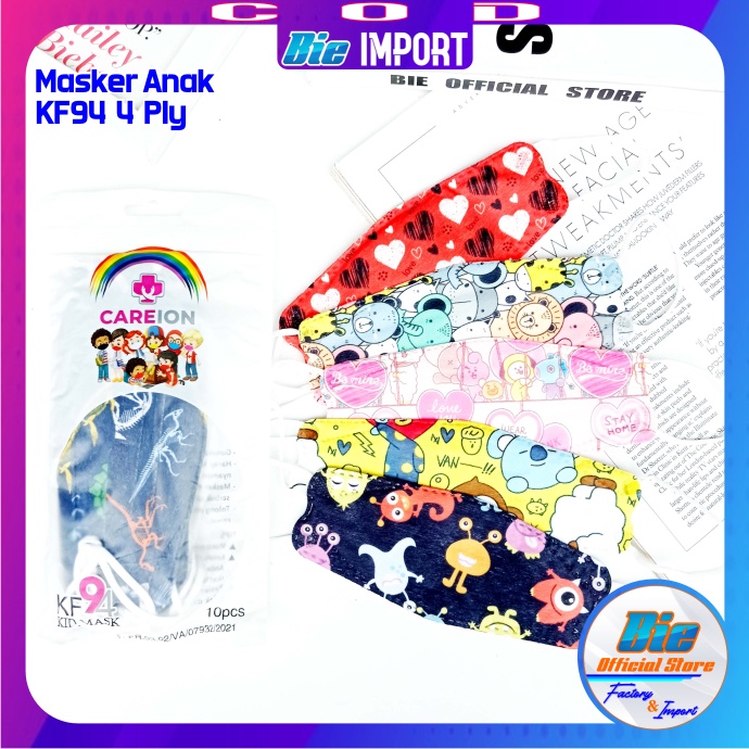 10 Pcs Masker Anak KF 94 4 Ply Karakter Impor Best Seller