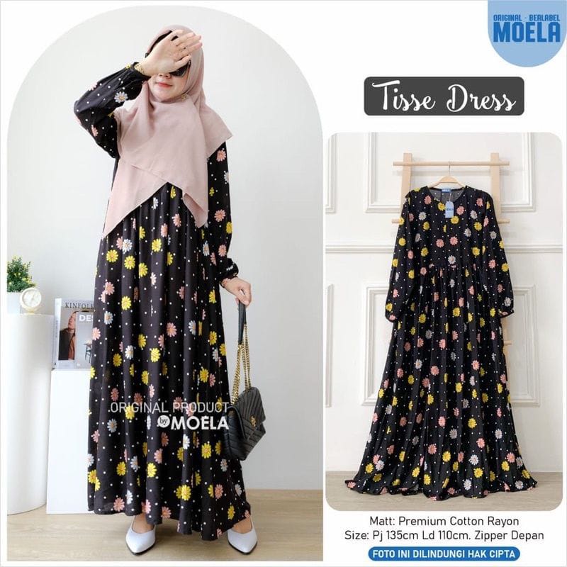 Gamis Rayon Long Dress Wanita Kekinian  HomeDress Payung Gamis Muslim  Terbaru Best Seller LD 100-110