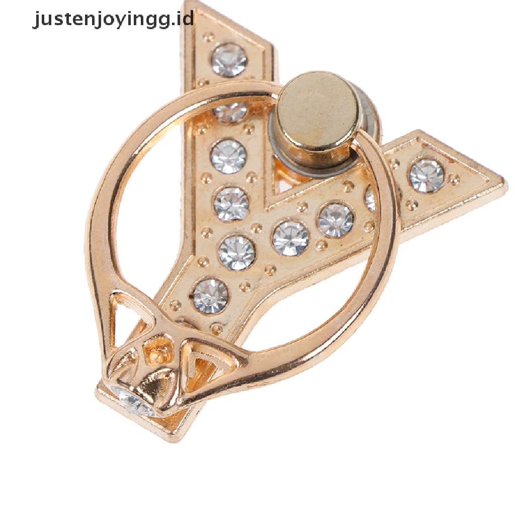 Ring holder Bahan metal Motif Tulisan justenjoyingg.id / Diamond Untuk smartphone