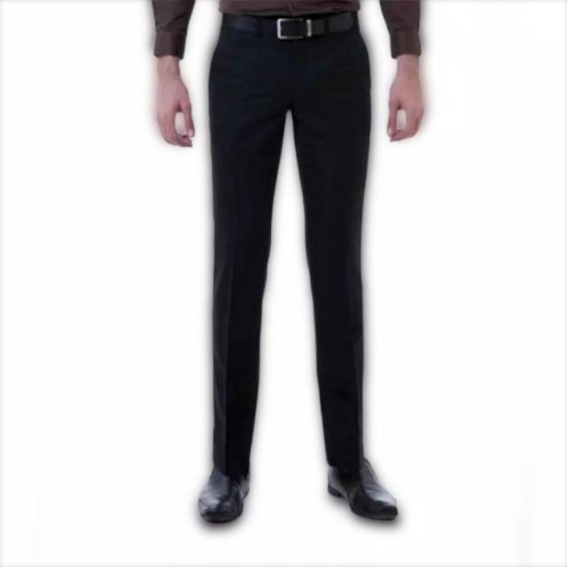 Celana Formal Pria Kerja Panjang Slimfit Hitam Size 27-38 Caldin Bahan Kain Teflon Murah bisa cod