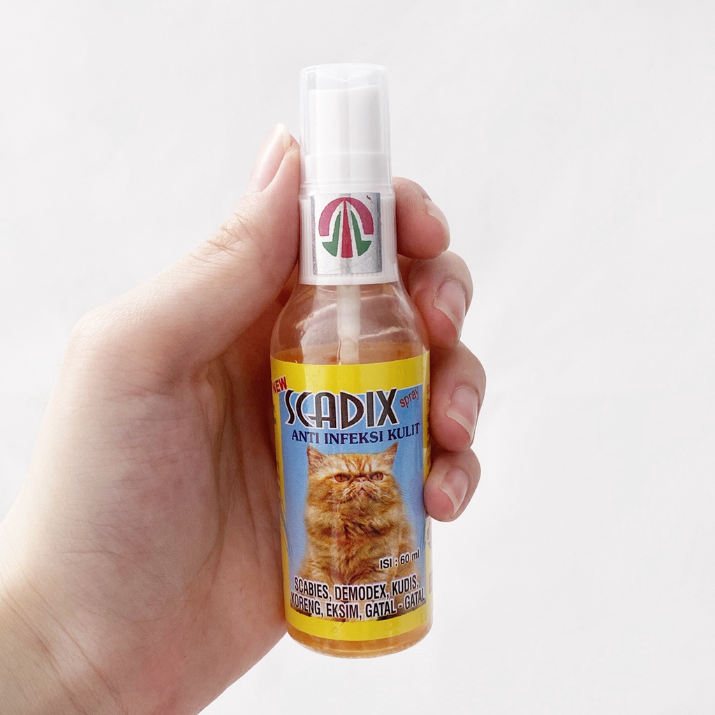 Obat Scadix Cat Spray 60 ml - Obat Scabies, Kudis, Jamur, Koreng, Gatal Gatal Pada Kucing