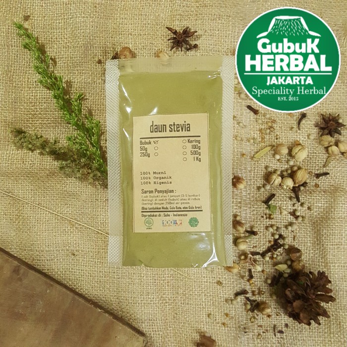 

DAUN STEVIA BUBUK 100 gr - Stevia Rebaudiana - MURNI TANPA GULA - BUBUK HALUS