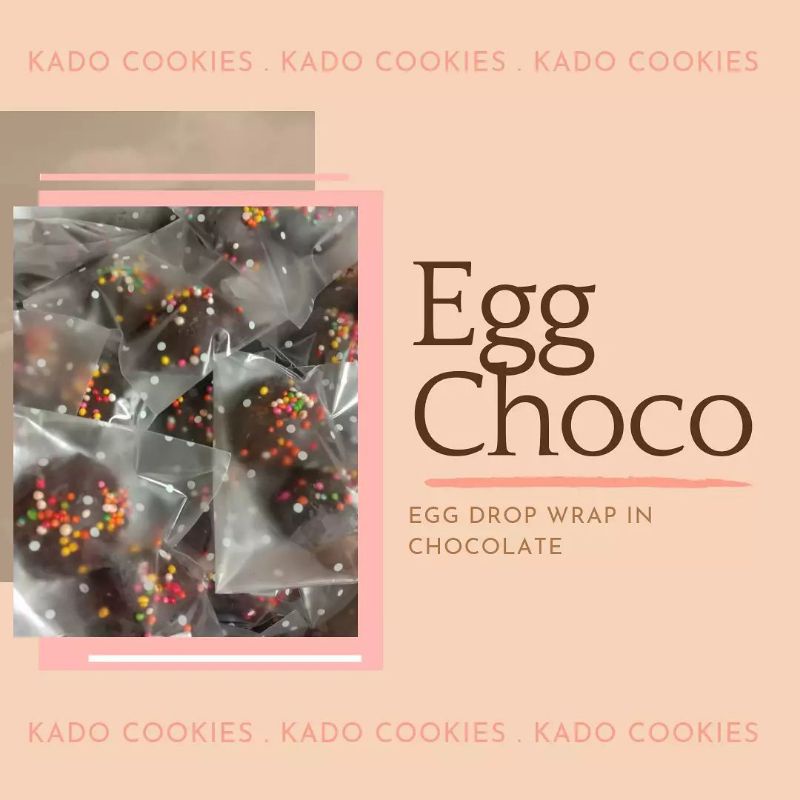 

Egg Choco Drop (kue kering dibalut cokelat)