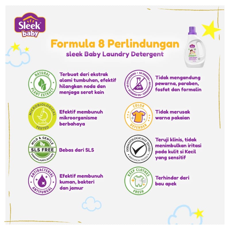 Lakuku - Sleek Baby Sabun Pembersih Botol Susu dan Detergent Cair Laundry Baju Bayi