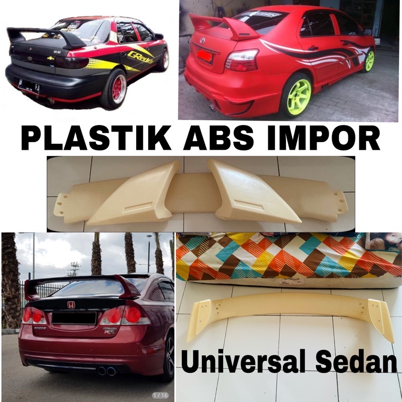spoiler universal sedan PLASTIK ABS gawang tinggi