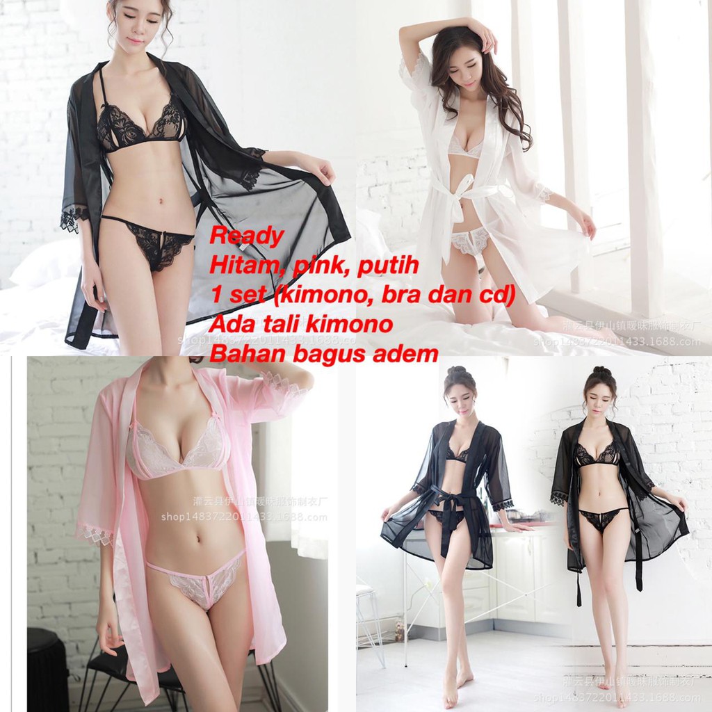 Ven 4001- (COD) Lingerie sexy night dress import high quality/set lingerie gstring/hot longnight