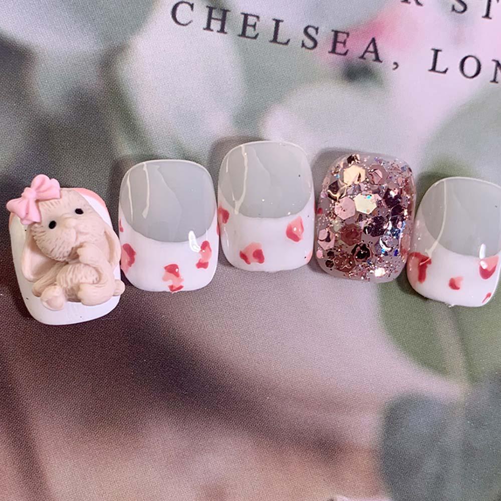 Mxbeauty Dekorasi Nail Art 3D Lucu Indah Manicure Aksesoris Puppy Bear DIY Nail Art