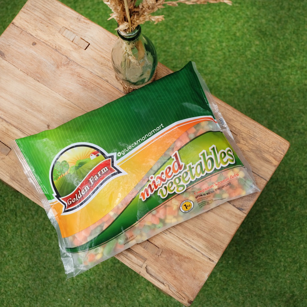 

Mixed Vegetable Golden Farm 1kg / Campuran Sayuran Beku 1kg