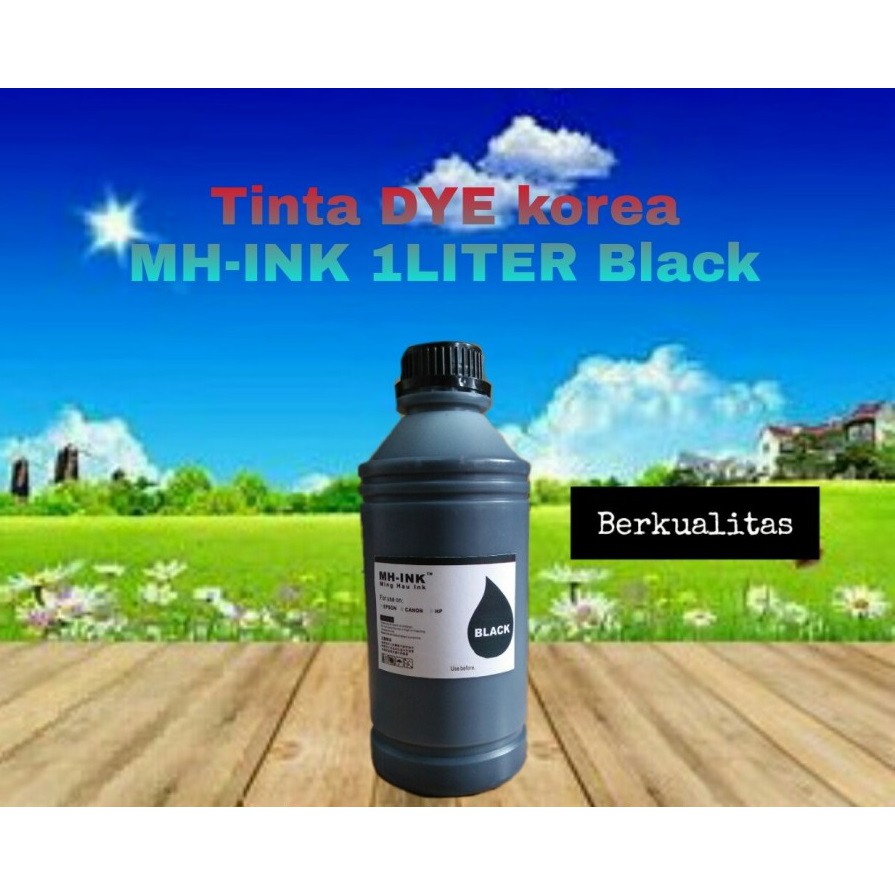 Tinta Cair Refill DYE MH-Ink Korea EPSON CANON HP INKJET Black 1 Liter High Quality