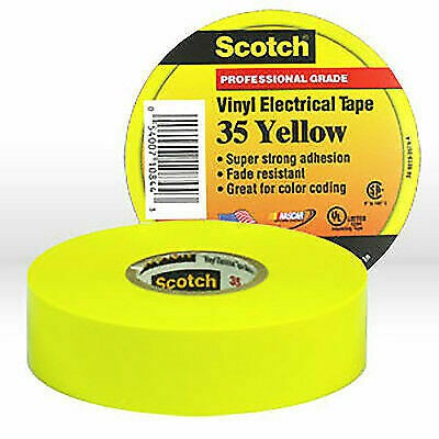 3M Scotch 35 Vinyl Electrical Tape Yellow 19mm X 20m scotch 35 vinyl 3M warna Kuning