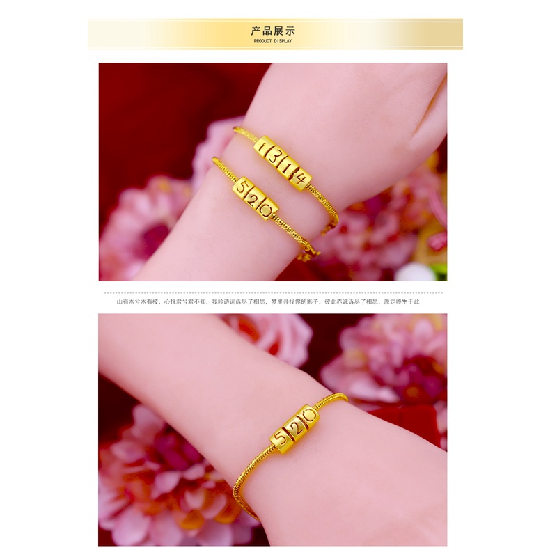 Gelang Tangan Lapis Emas Asli Kadar 375 Model Tulang Ular 520 1314 Gaya Jepang / Korea Untuk Wanita