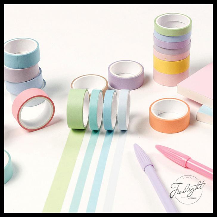 

(Best Seller!!) Masking Tape Macarons 12 Color Set Small - Selotip Unik !